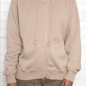 Light Tan Brandy Melville Christy Hoodie in regular fit